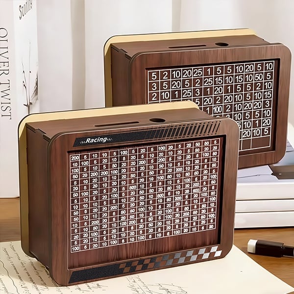 Wooden Savings Challenge Box