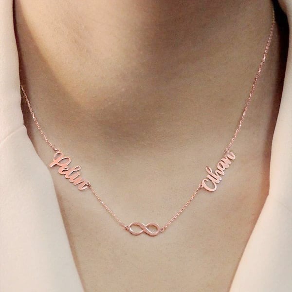Custom Name & Pave Heart Charm Necklace