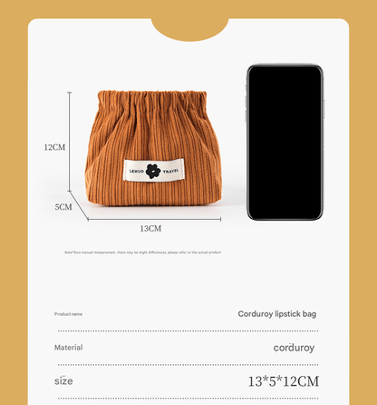 Corduroy Elastic Hair Tie Organizer