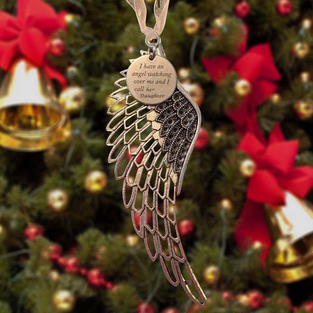 Memorial Ornaments Angel Wings -"I Have An Angel Watching Over Me And I Call Him XX"Ornament