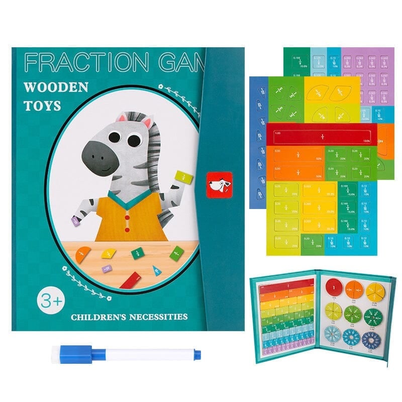 Montessori Magnetic Book Fraction Puzzle For Children