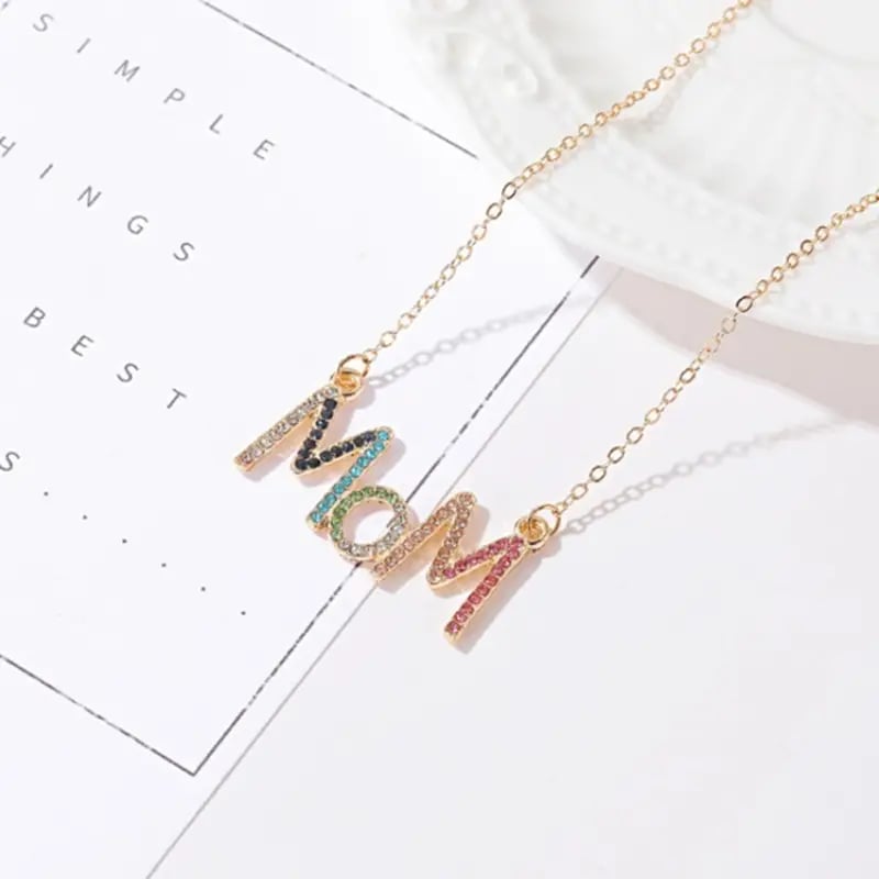 Colored Diamond Letter Necklace