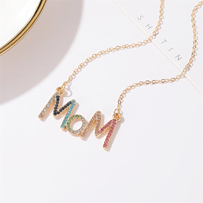 Colored Diamond Letter Necklace