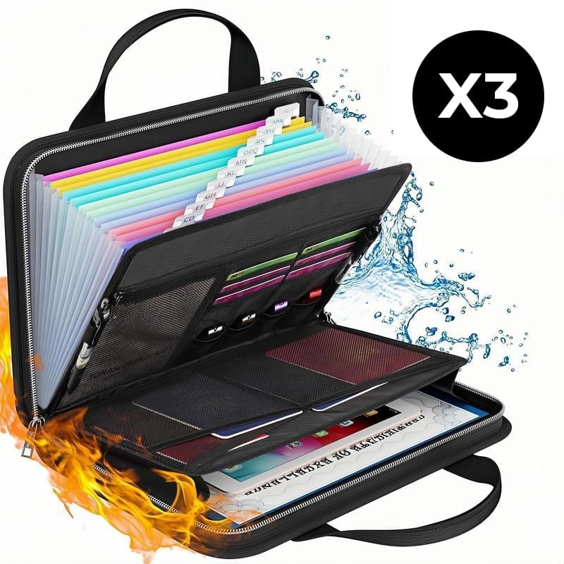 Large Capacity A4 Fireproof File Folder with Handle