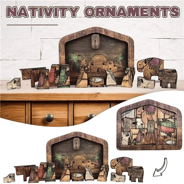 💓Handmade Wooden Nativity Puzzle