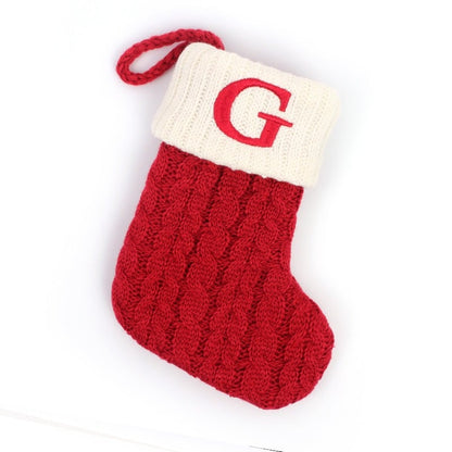 Christmas Red Socks Alphabet Knitting Christmas-Tree Pendant