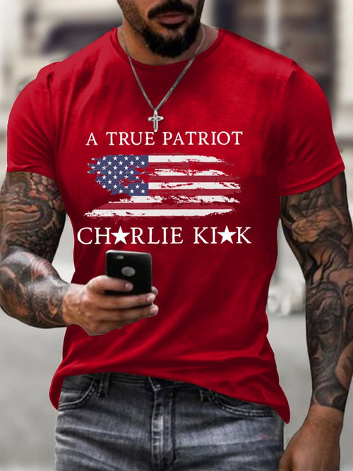 Men's A True Patriot Printed Casual T-shirt