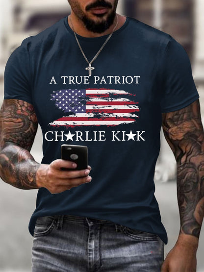 Men's A True Patriot Printed Casual T-shirt