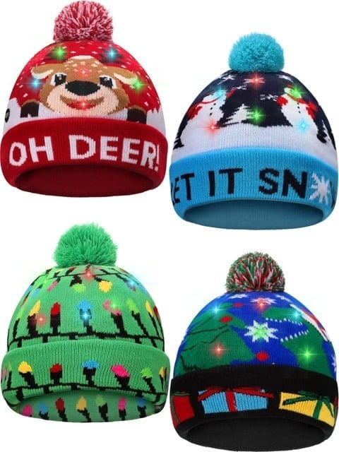 Christmas LED Light Knitted Beanies