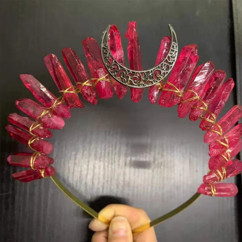 Labradorite Witchy Moon Crystal Crown