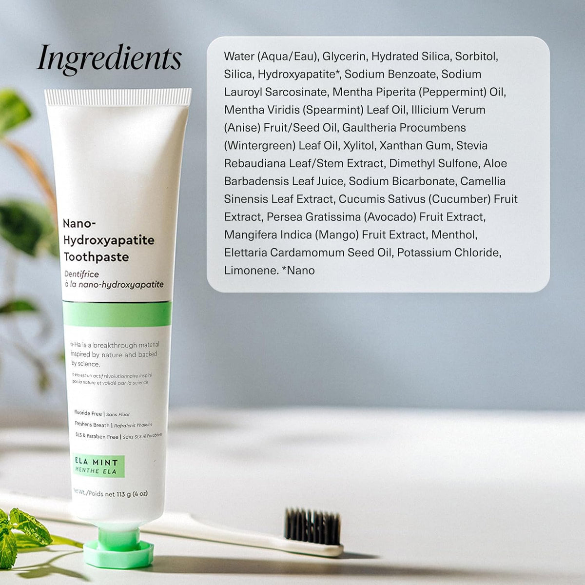 🏆Flash Sale⚡Nano Hydroxyapatite Toothpaste for Sensitive Teeth - Fluoride-Free Remineralizing Formula with Medical-Grade HAp, Enamel Repair & Desensitizing Whitening