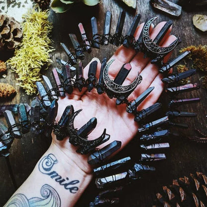 Labradorite Witchy Moon Crystal Crown