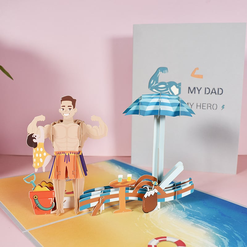 Father's Day Greeting Card 3D Stereoscopic