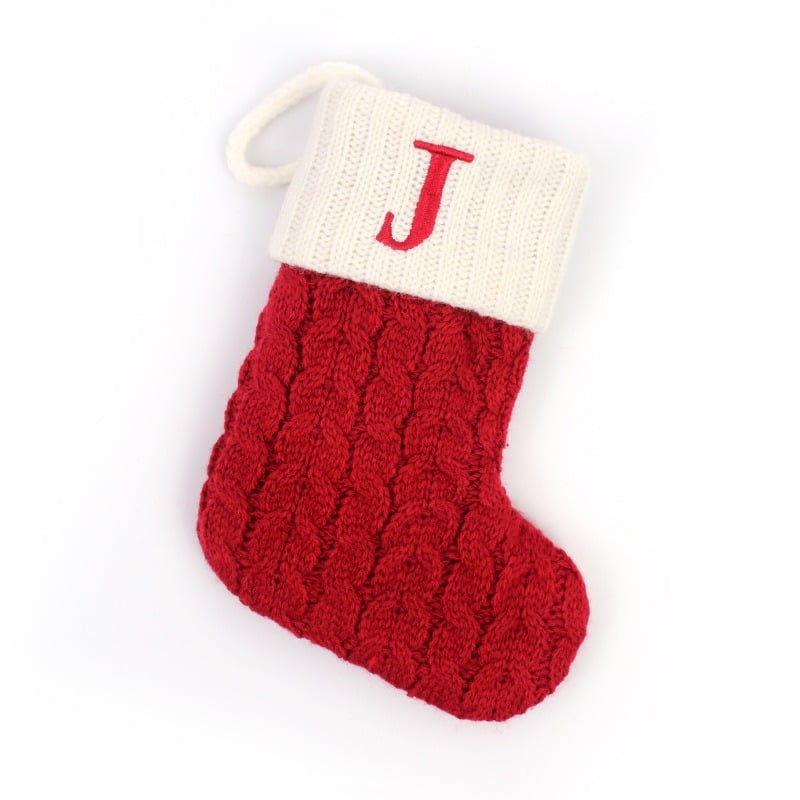 Christmas Red Socks Alphabet Knitting Christmas-Tree Pendant