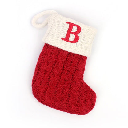 Christmas Red Socks Alphabet Knitting Christmas-Tree Pendant
