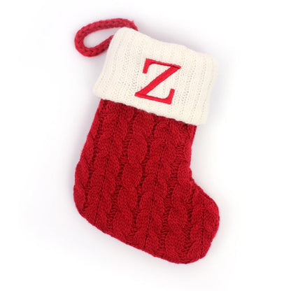 Christmas Red Socks Alphabet Knitting Christmas-Tree Pendant