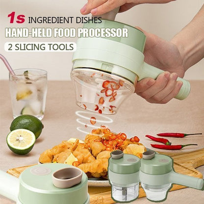 Best kitchen Tool💝 4 In 1 Handheld Electric Vegetable Cutter Set
