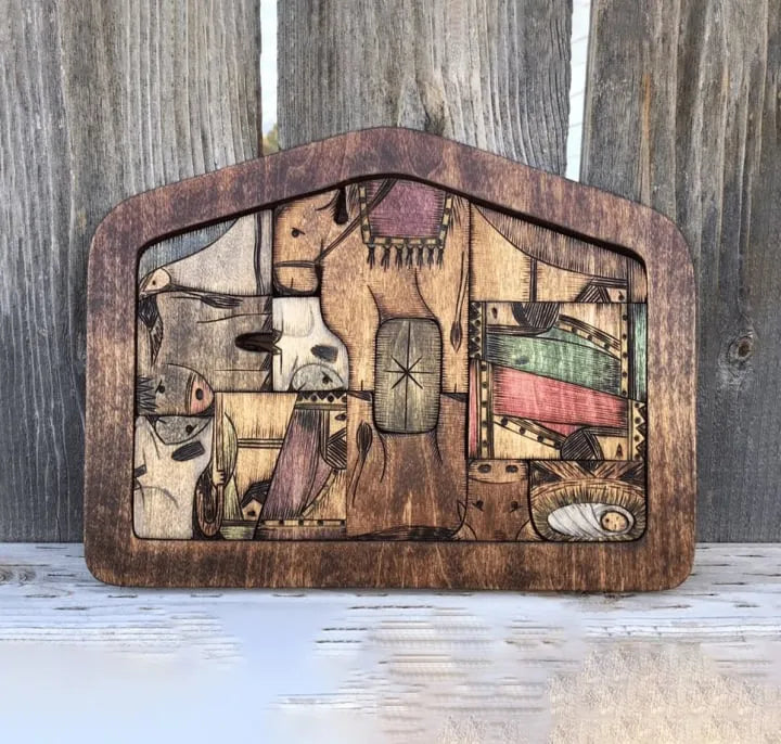 💓Handmade Wooden Nativity Puzzle