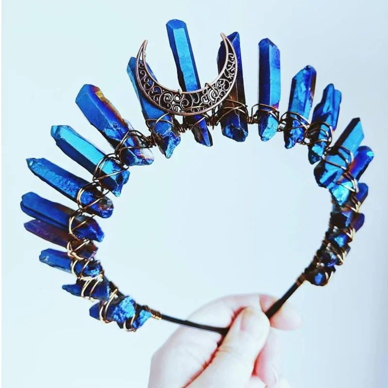 Labradorite Witchy Moon Crystal Crown