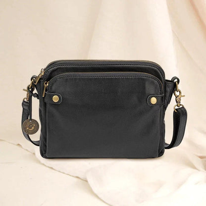 Three-Layer Leather Crossbody Shoulder & Clutch Bag