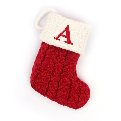 Christmas Red Socks Alphabet Knitting Christmas-Tree Pendant