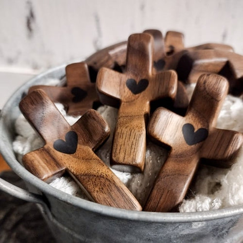 ❤️Handcrafted Wooden Cross My Heart