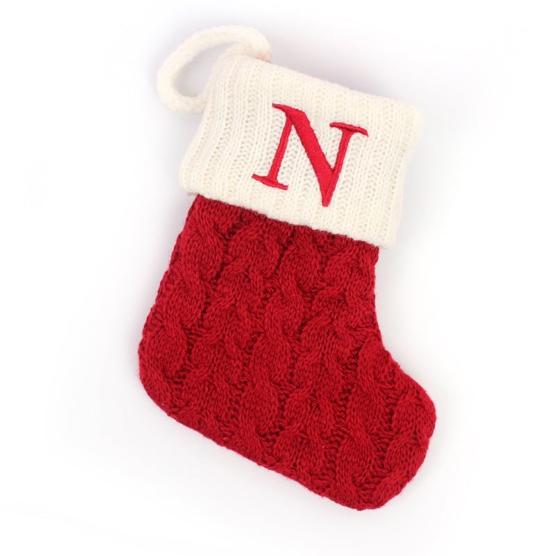 Christmas Red Socks Alphabet Knitting Christmas-Tree Pendant