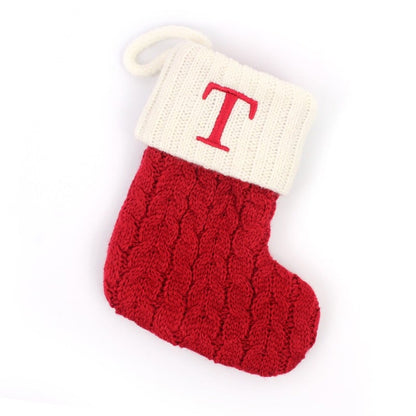 Christmas Red Socks Alphabet Knitting Christmas-Tree Pendant