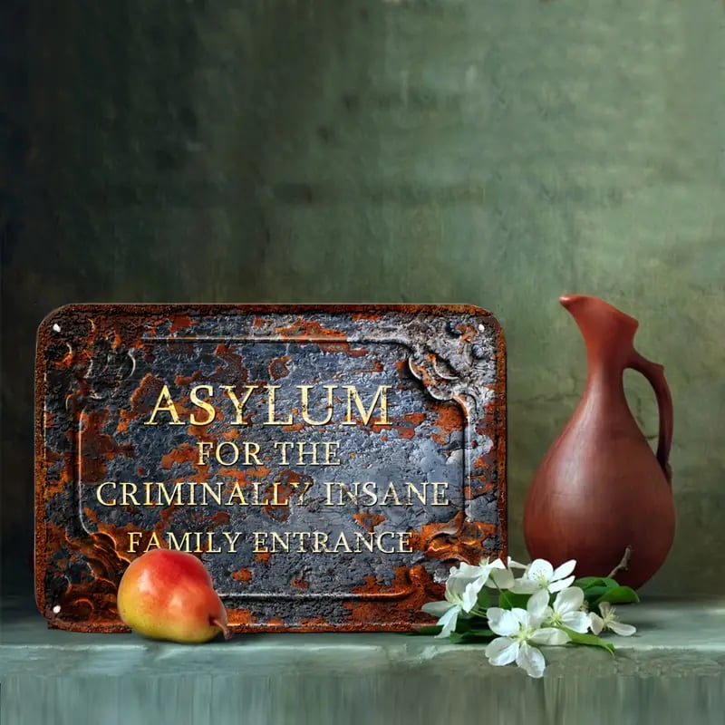 Sheltered Entrance, Fun Vintage Close iron Sign