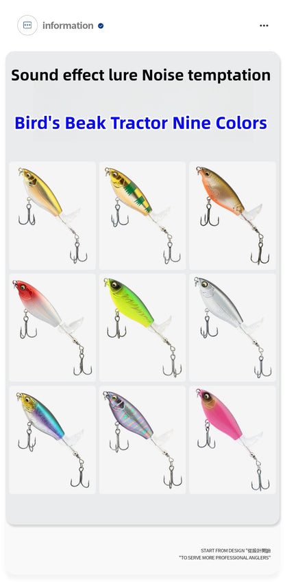 6.5g/12g propeller surface lure bionic fish hook