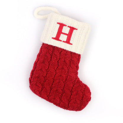 Christmas Red Socks Alphabet Knitting Christmas-Tree Pendant