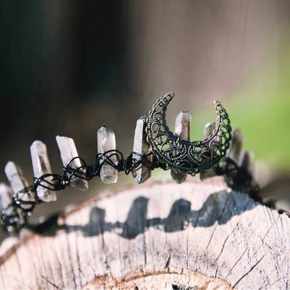 Labradorite Witchy Moon Crystal Crown