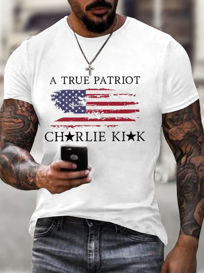 Men's A True Patriot Printed Casual T-shirt