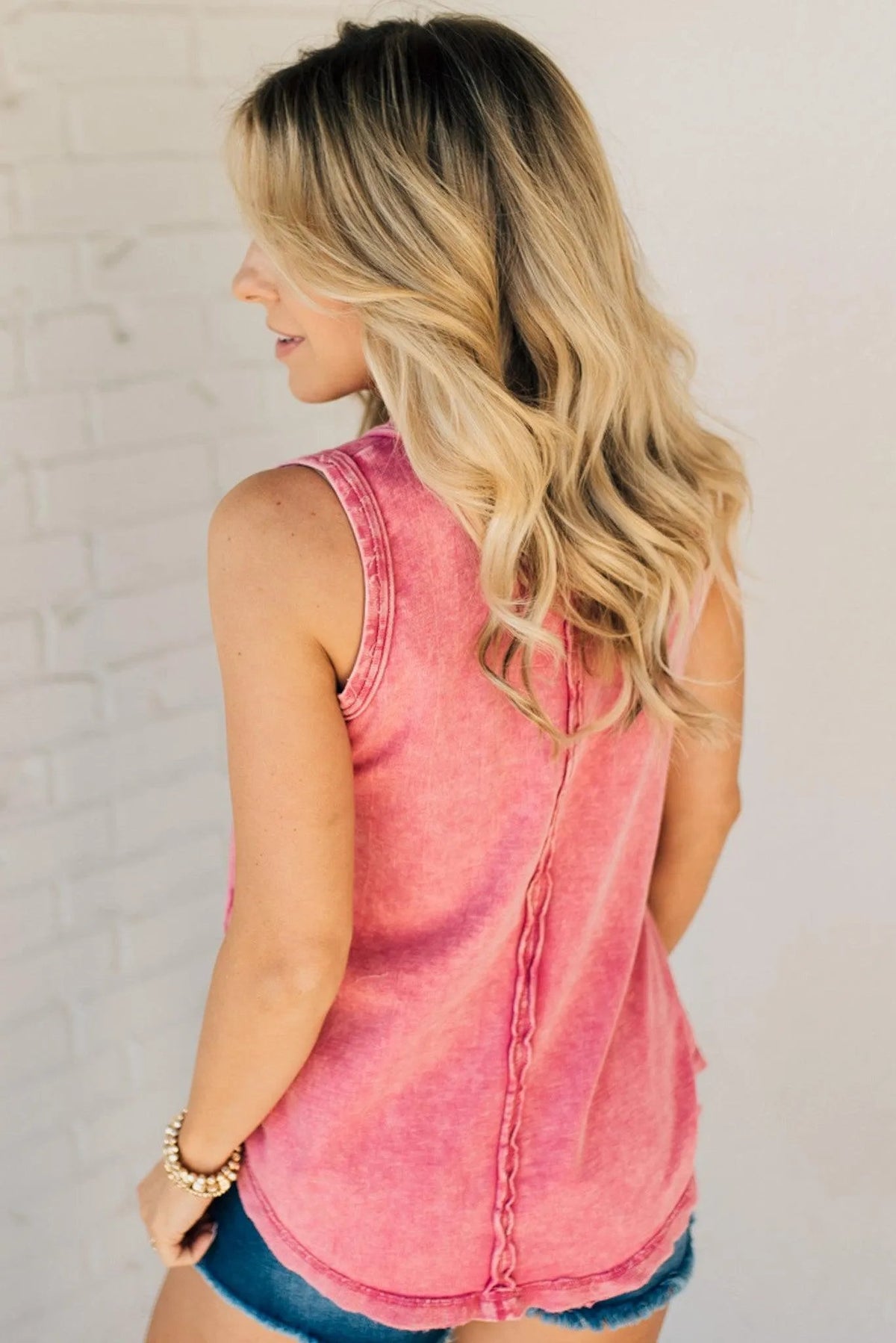 🔥2024 SUMMER HOT🔥BUTTON MIX WASHED HENLEY TANK(48% OFF TODAY!!!)
