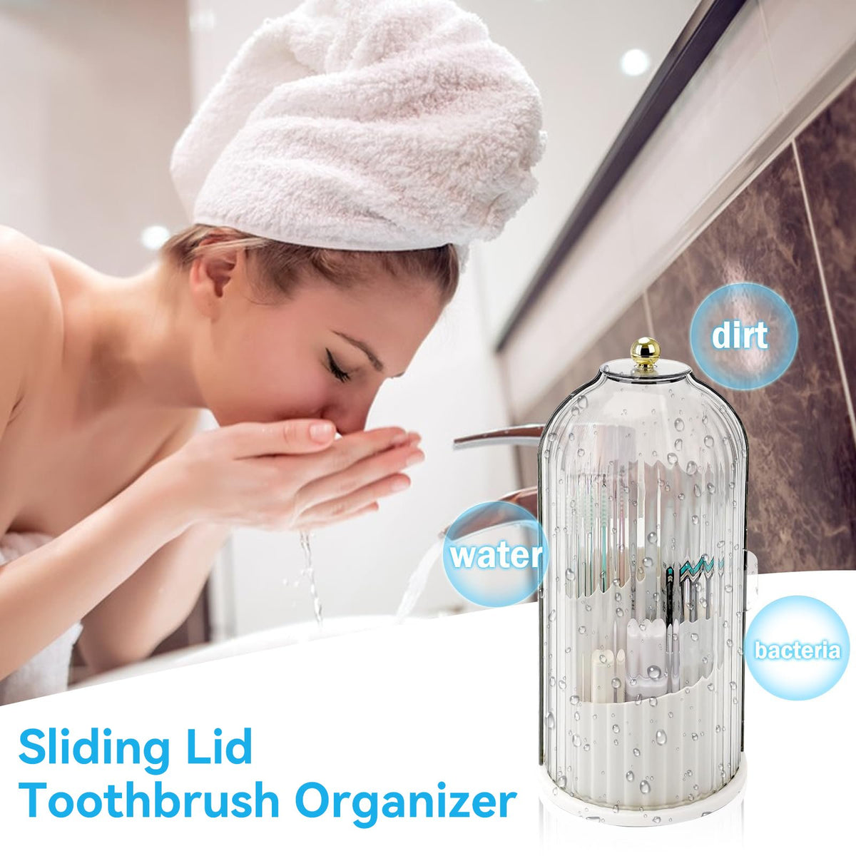 🔥✨Sliding Lid Toothbrush Organizer