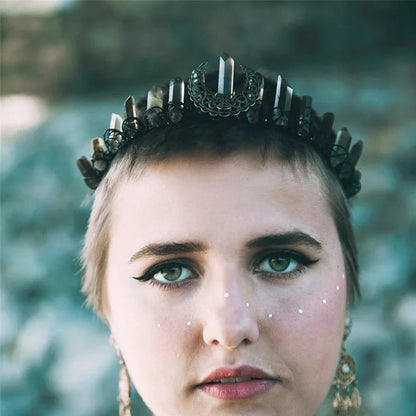 Labradorite Witchy Moon Crystal Crown