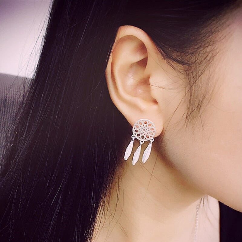 Dreamcatcher Crystal Charm Earrings