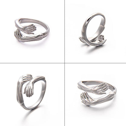 New-Couple Hug Ring Womens Day Gift Friends Mother Sister Girlfriend Gift